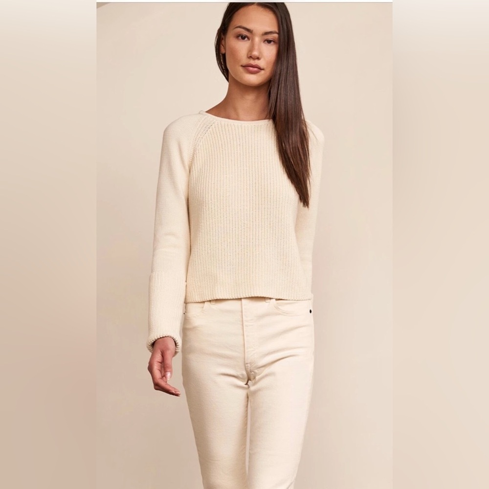 La Ligne BlackBerry Knit Sweater Cuff Sleeves Beige